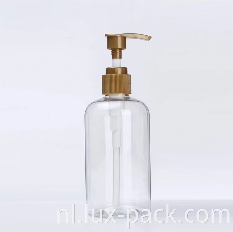 Groothandel plastic cilinderfles met fancy plastic lotionpomp dispenser voor body crème shampoo verpakking